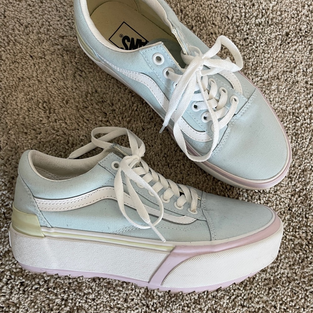 Vans FU Old Skool Stacked Platform Women's Pastel Sneakers Size 8 - Picture 2 of 9